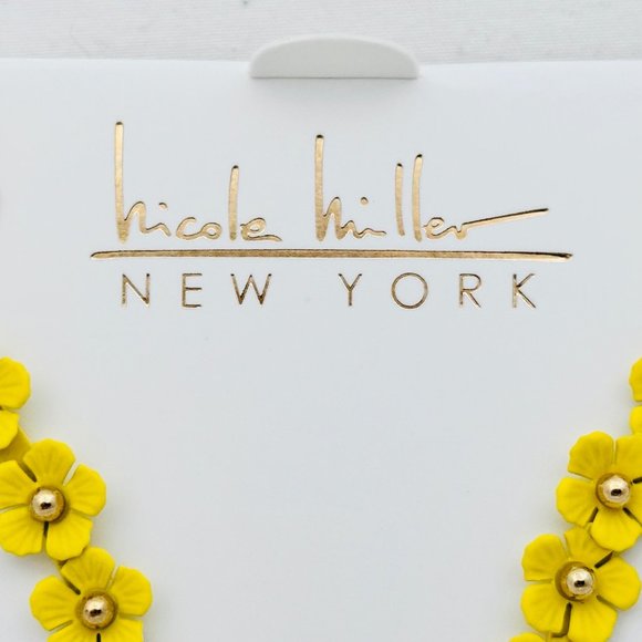 Nicole Miller New York Boho Faux Leather Floral Earrings - New in Box - Picture 3 of 7